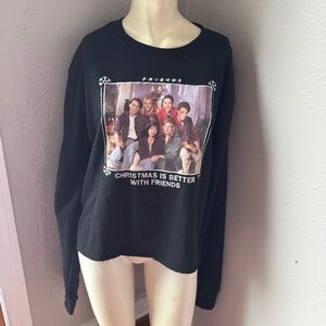 Friends cropped sweatshirt long sleeve black size large